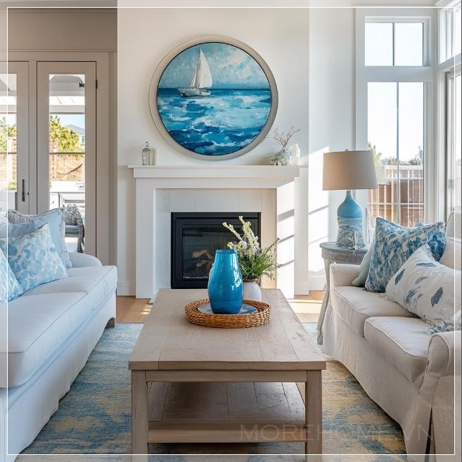 Phòng khách phong cách ven biển