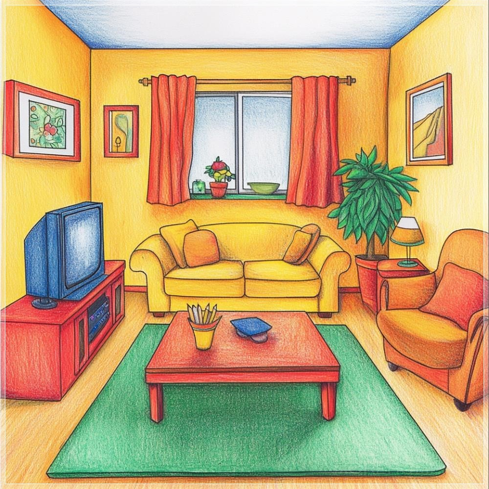 Phòng khách dễ thương theo phong cách Kawaii